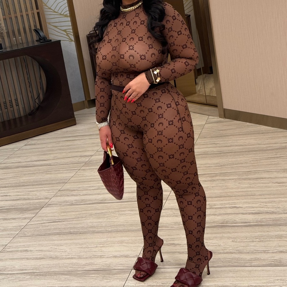Marine Serre Second Skin Semi-Sheer Top & Tights